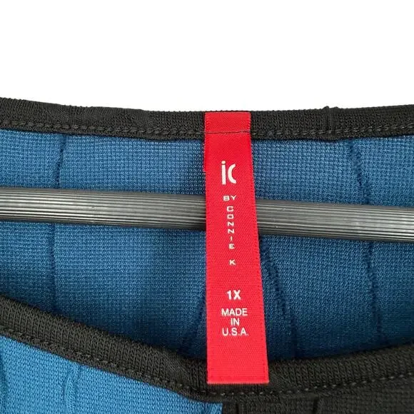 IC By Connie K Plus Size 1X Stretchy Wearable Art Blouse Shirt Top Abstract Blouses